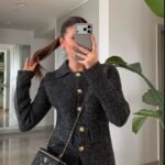 Charcoal Wool Button Front Cardigan