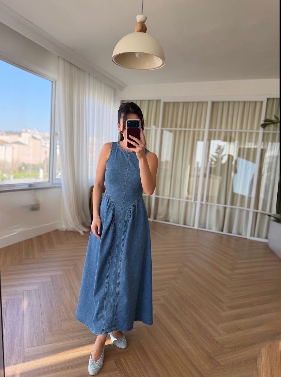 13f7d852-89cd-4e17-803f-652e2bb4f1c2 Dark Blue Denim Maxi Dress - Image 1