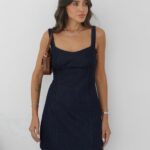 Sleeveless Dark Denim Mini Dress