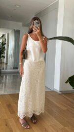 White Lace Maxi Slip Dress