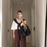 Brown Wide Leg Pants Set