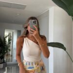Beige One Shoulder Tank Top