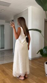 White Lace Maxi Slip Dress - Image 2