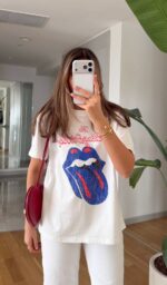 White Rolling Stones Graphic T-Shirt - Image 3