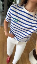 Blue and White Striped T-Shirt - Image 2