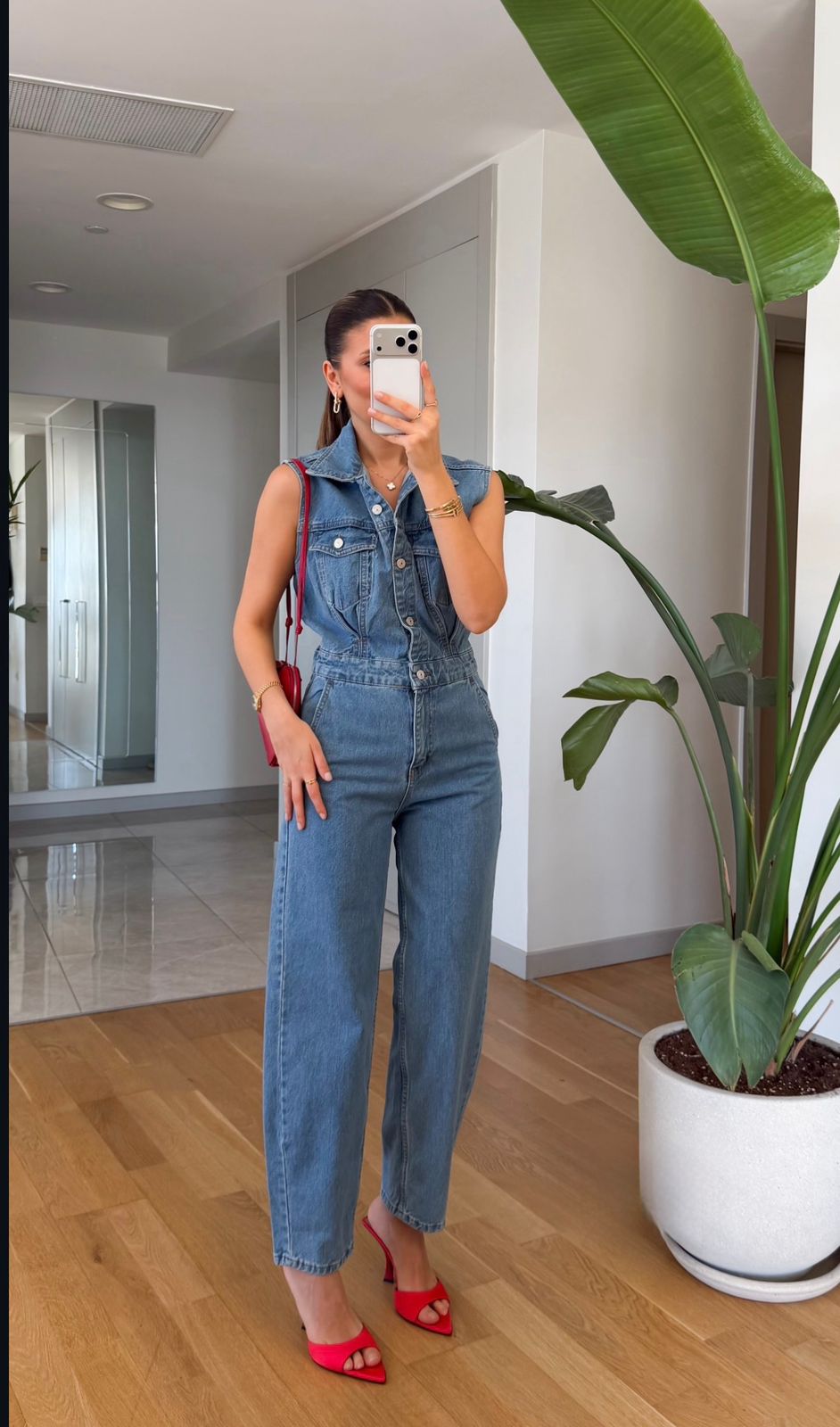 WhatsApp Image 2026-03-10 at 1.55.19 PM Sleeveless Blue Denim Jumpsuit - Image 1