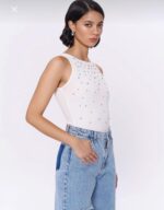 White Studded Tank Top