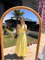 Yellow Belted Maxi Dress