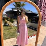 Pink Belted Midi Dress