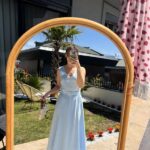 Blue Belted Midi Dress