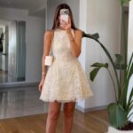 Ivory Lace Sleeveless A-Line Dress