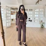 Brown Jacket and Pants Set