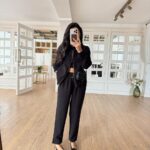 Black Jacket and Pants Set