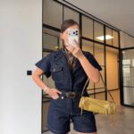 Dark Denim Short Sleeve Romper