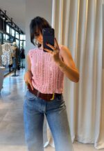 Pink Knit Sleeveless Top - Image 2
