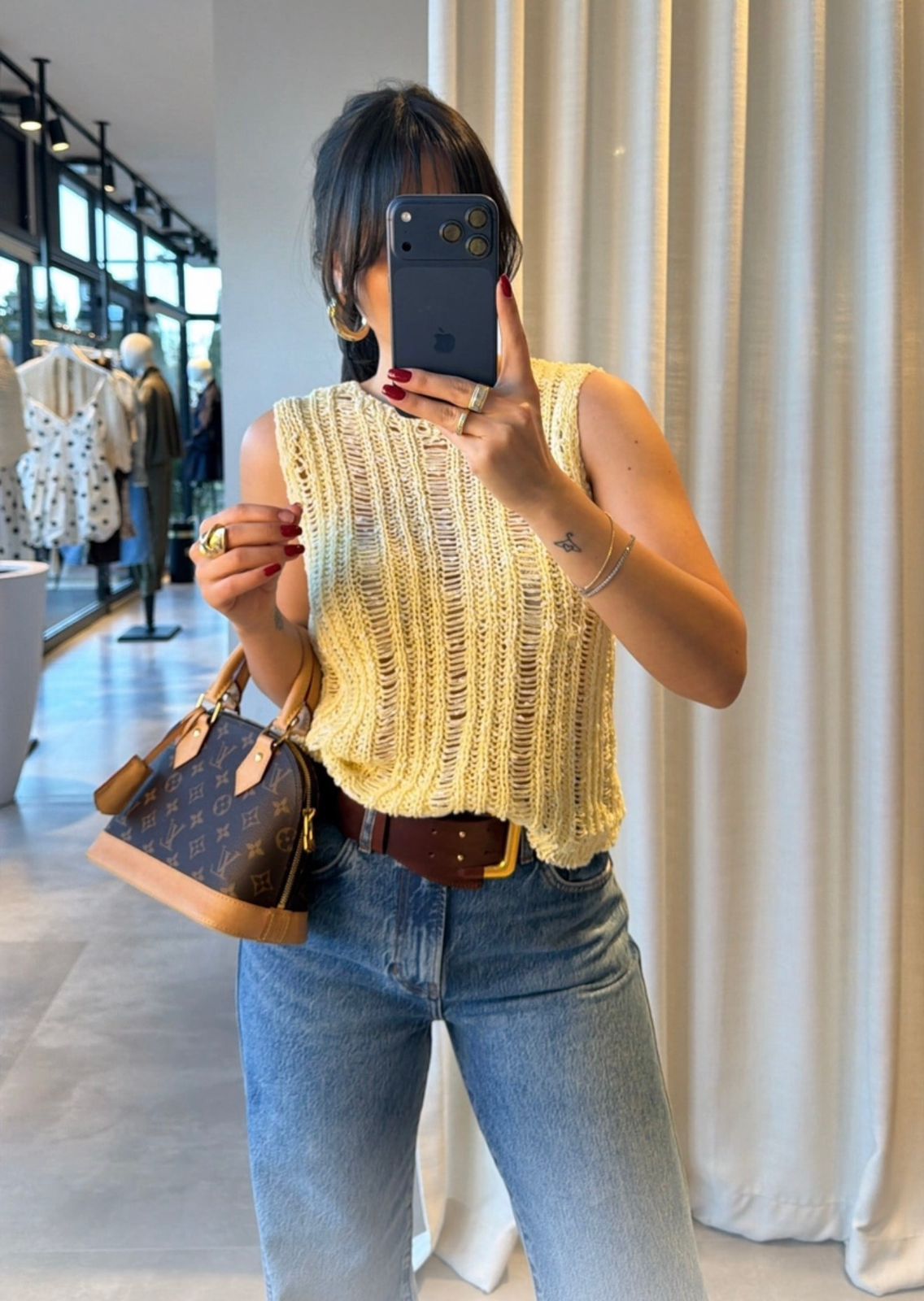 WhatsApp Image 2026-03-30 at 2.33.24 PM Yellow Knit Sleeveless Top - Image 1