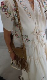Cream Embroidered Two-Piece Skirt Set - Image 3