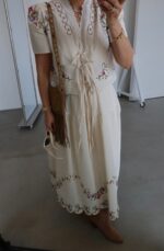 Cream Embroidered Two-Piece Skirt Set - Image 5