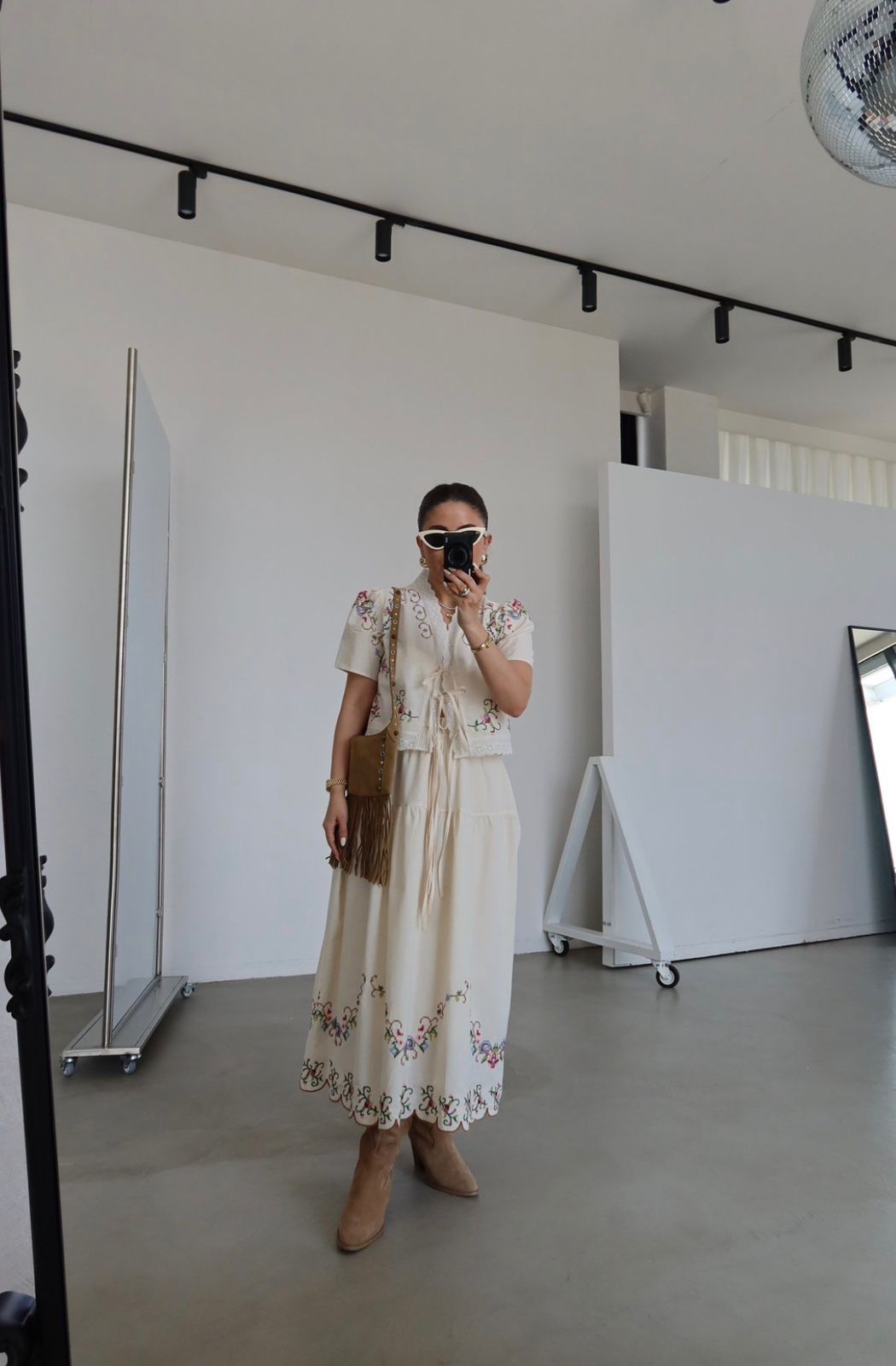 WhatsApp Image 2026-03-30 at 2.34.05 PM (1) Cream Embroidered Two-Piece Skirt Set - Image 1