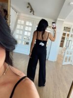 Black Lace Trim Camisole Bodysuit - Image 3