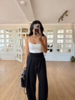 White Lace Trim Camisole Bodysuit - Image 2