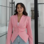 Pink Button Front Blazer