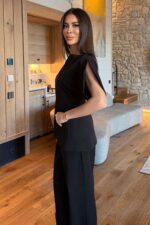 Black Puff Sleeve Top and Pants Set - Image 4
