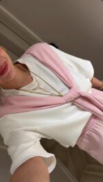 Pink Wide Leg Pants Set - Image 3