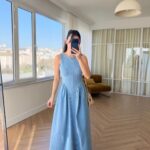 Light Blue Denim Maxi Dress