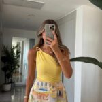 Yellow One Shoulder Tank Top