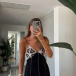 Black Maxi Dress With Crochet Lace Bodice