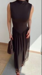 Sleeveless Black Maxi Dress - Image 2