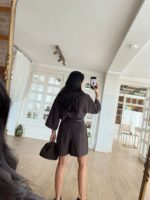 Brown Button-Up Shirt and Shorts Set - Image 4