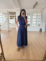 Navy Sleeveless Top and Maxi Skirt Set - Image 2