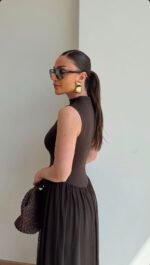 Sleeveless Black Maxi Dress - Image 3