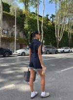 Women's Dark Denim Vest and Shorts Set - Image 5