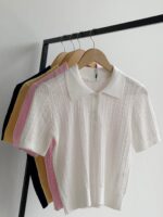 Short Sleeve Knit Polo T-Shirts Assorted Colors - Image 4