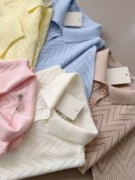 Chevron Knit Polo Shirt Pastel Colors - Image 2