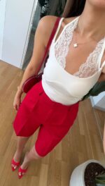 Red Lace Shorts - Image 2