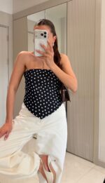 Black Polka Dot Bandana Top
