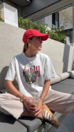 White Leopard Graphic Print T-Shirt - Image 4