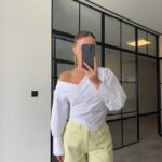 White Asymmetric Off Shoulder Blouse