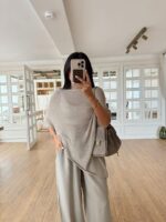 Beige Poncho Top - Image 2
