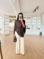 Brown Poncho Top