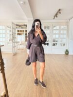 Brown Button-Up Shirt and Shorts Set - Image 2
