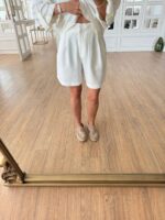 White Linen Shirt and Shorts Set - Image 5