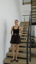 Flow Pleated Shorts With Belt - Image 3