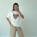 White Leopard Graphic Print T-Shirt