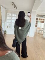 Sage Green Poncho Top - Image 2