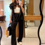 Black Sleeveless Zip Hoodie and Pants Set